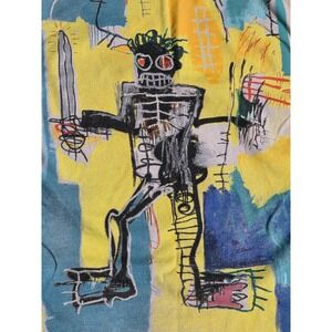 Hollister x JeanMichel Basquiat Warrior  Long Sleeve TShirt Mens M Tan Crown Art